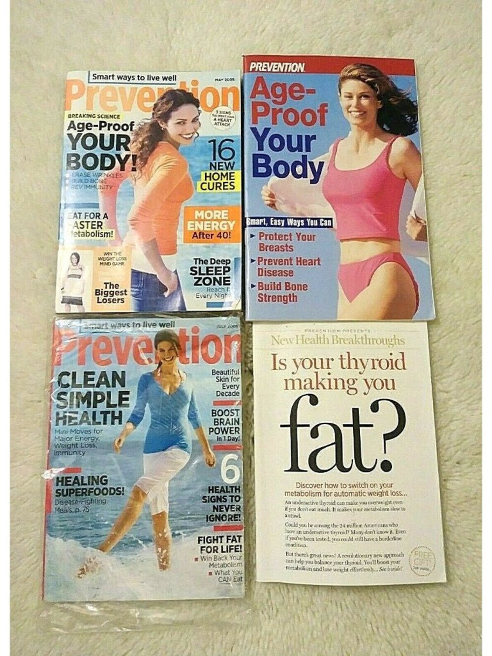 Prevention Magazine Lot Womens Health Diet Wellness Age Proof Your Body 2008